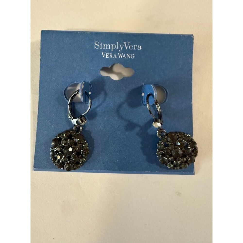 Simply Vera Vera Wang black crystal dangle earrings - Picture 1 of 2
